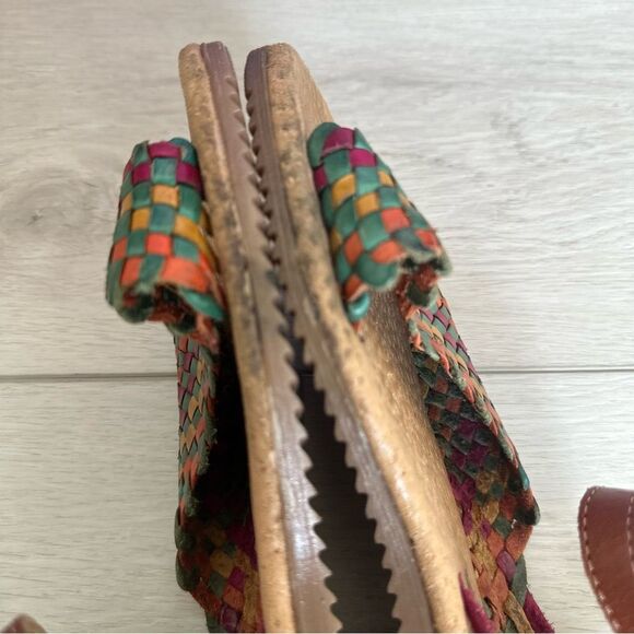 Calza Hortegas Mexican Huarache Sandals Handwoven Aztec Southwestern Leather 7 - Picture 4 of 9